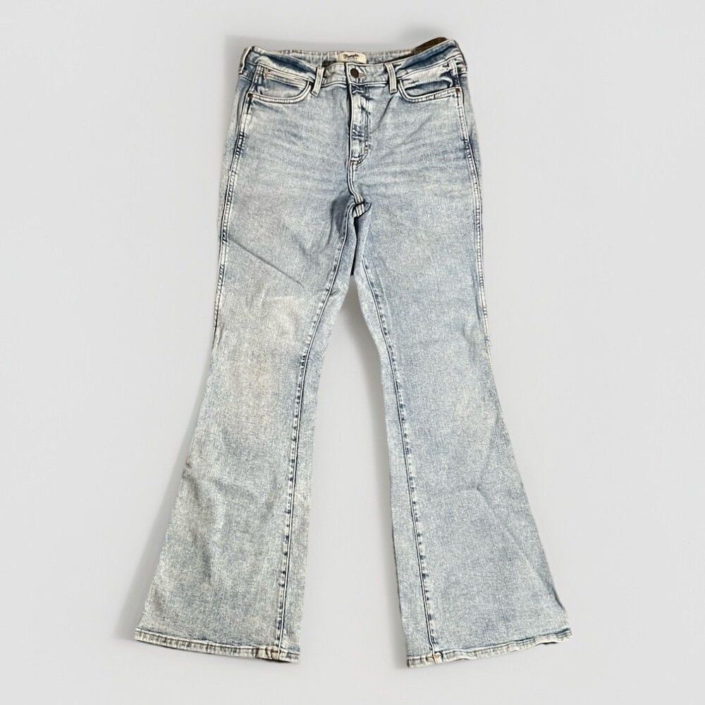 Wrangler Retro Womens High Rise Flare Leg Jeans Light Wash Denim Blue Size 32x34